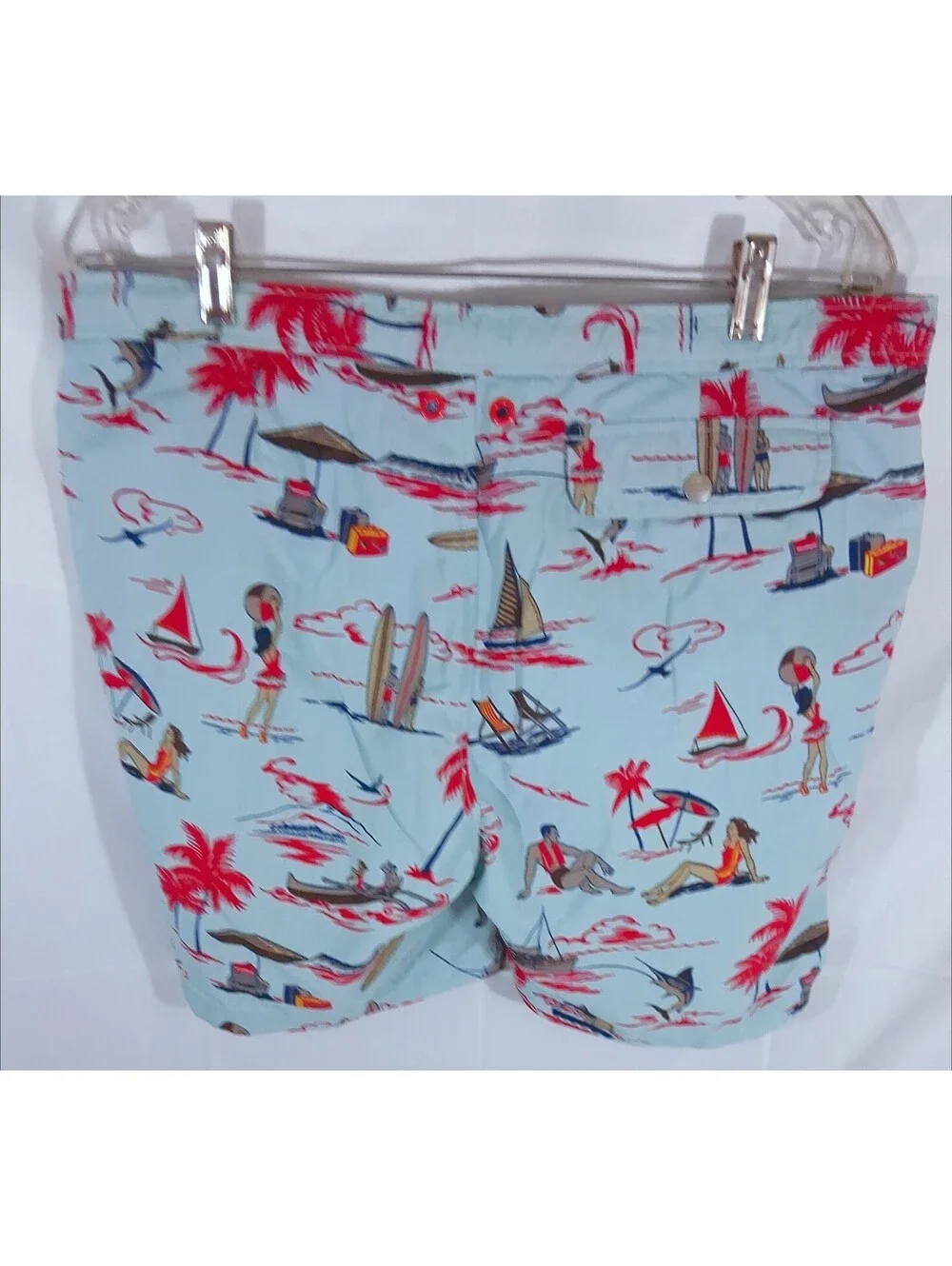 REYN Spooner Hawaiian SWIMMING Trunks 38018 Beach Scenes Waist 36